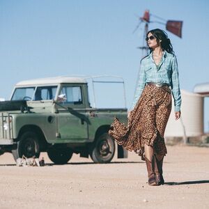 Spell NWT Saphari Frill Maxi Skirt Size M